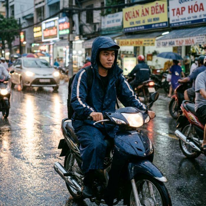 Áo mưa cao cấp – vật dụng cần trang bị vào mùa mưa an toàn