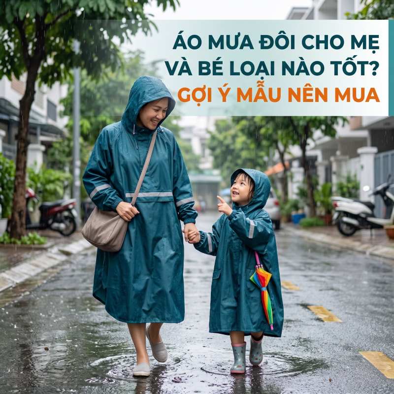 áo mưa đôi cho mẹ và bé