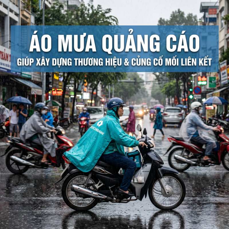 áo mưa quảng cáo giúp xây dựng thương hiệu và củng cố mối liên kết với khách hàng