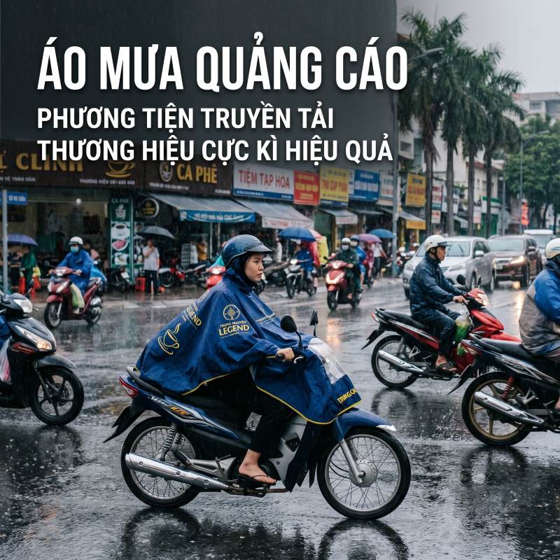 áo mưa quảng cáo một phương tiện truyền tải thương hiệu cực kì hiệu quả