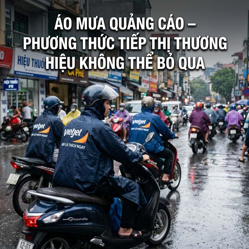 áo mưa quảng cáo phương thức tiếp thị thương hiệu không thể bỏ qua