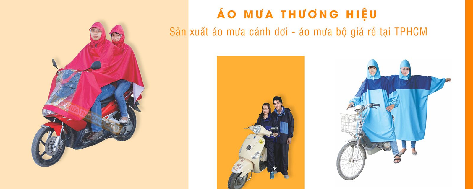 banner xưởng sản xuất áo mưa giá rẻ áo mưa thương hiệu 8