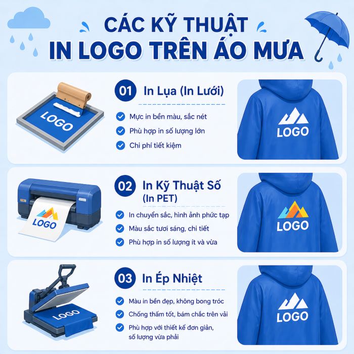 Các phương pháp in áo mưa hiện nay