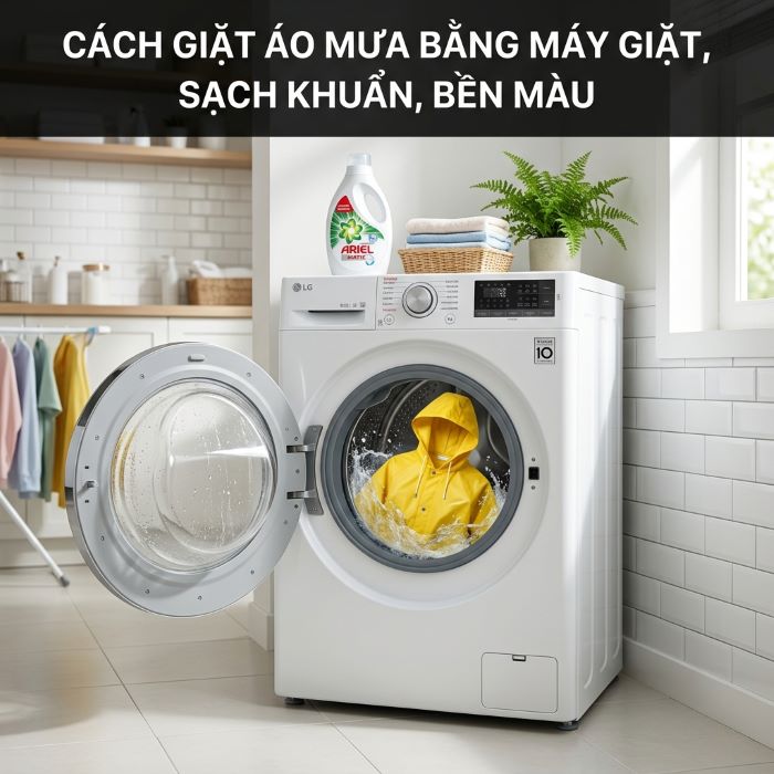 cách giặt áo mưa bằng máy giặt