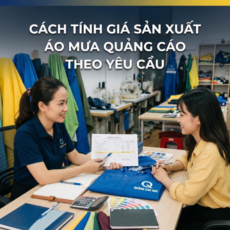 cách tính giá sản xuất áo mưa quảng cáo theo yêu cầu