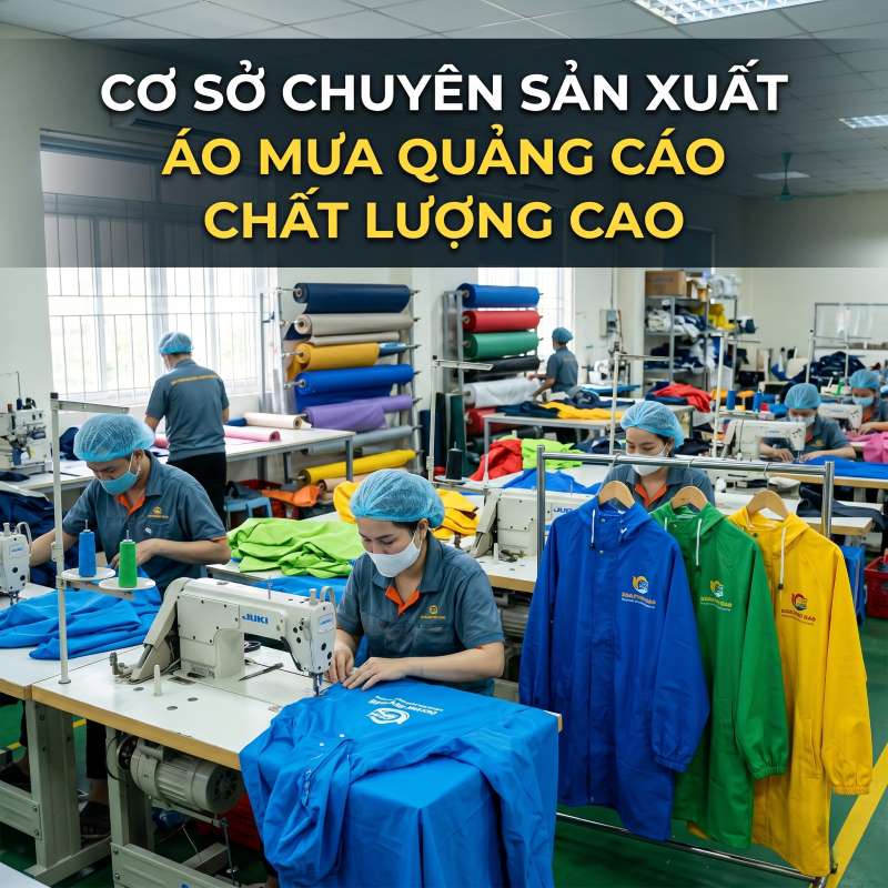 cơ sở chuyên sản xuất áo mưa chất quảng cáo lượng cao