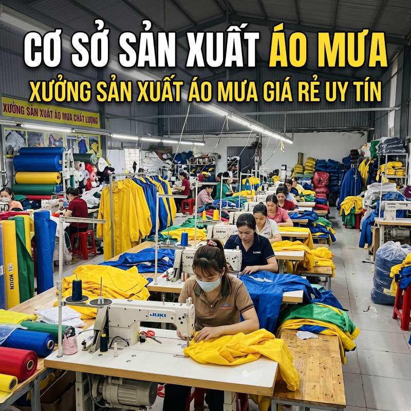 cơ sở sản xuất áo mưa, xưởng sản xuất áo mưa giá rẻ uy tín