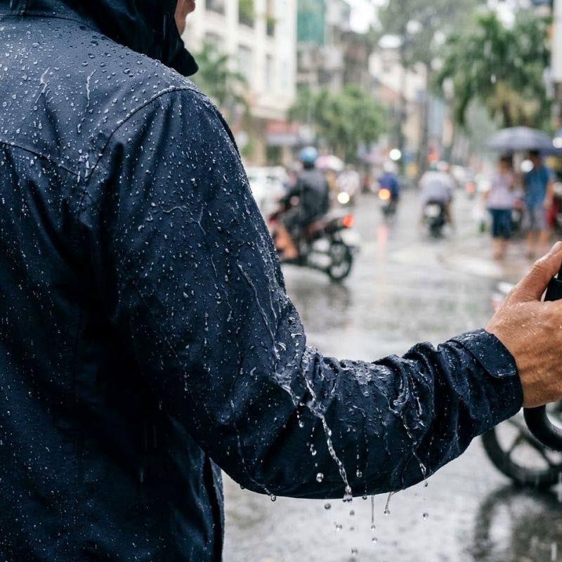 Công nghệ ép nhiệt hiện đại giúp áo mưa ngăn nước thấm ngược