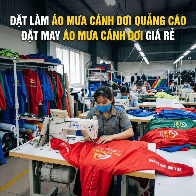 đặt làm áo mưa cánh dơi quảng cáo, đặt may áo mưa cánh dơi giá rẻ