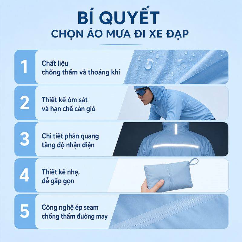 Đi xe đạp nên mặc áo mưa nào? Bí quyết chọn áo mưa phù hợp