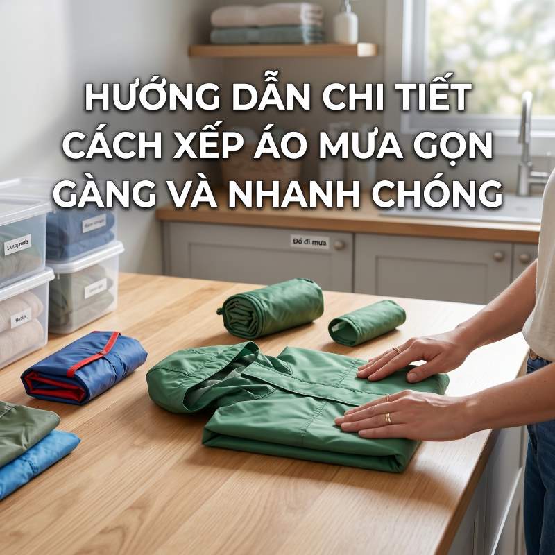 hướng dẫn chi tiết cách xếp áo mưa gọn gàng và nhanh chóng
