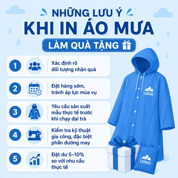 Một số điều cần lưu ý khi đặt áo mưa làm quà tặng