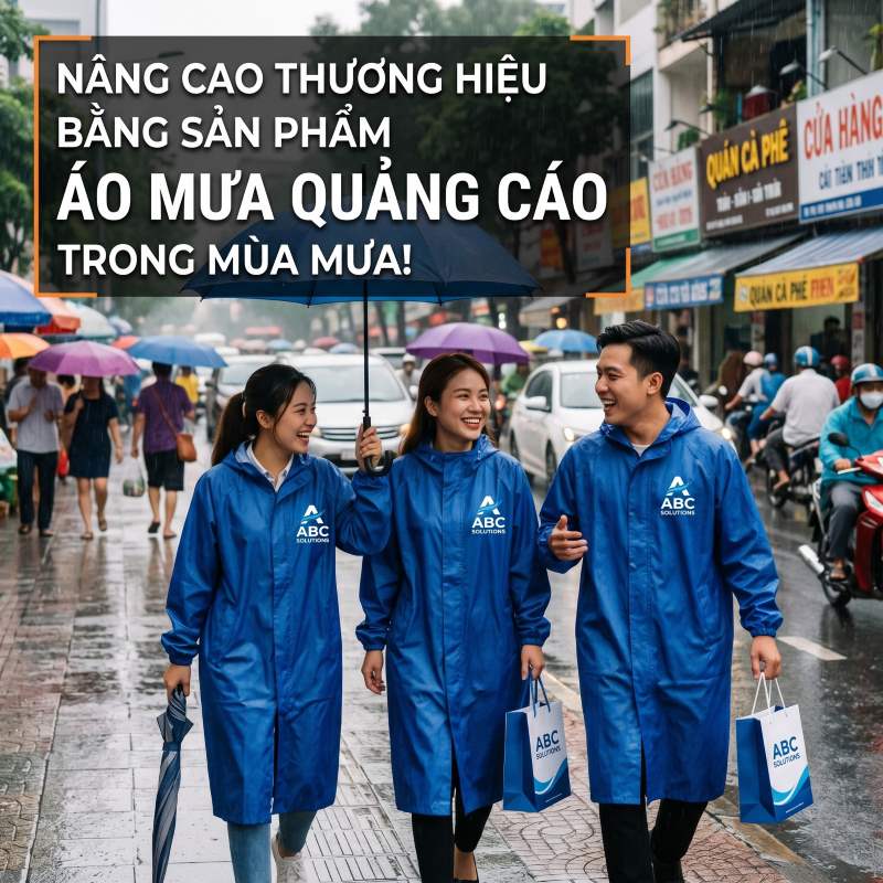 nâng cao thương hiệu bằng sản phẩm áo mưa quảng cáo