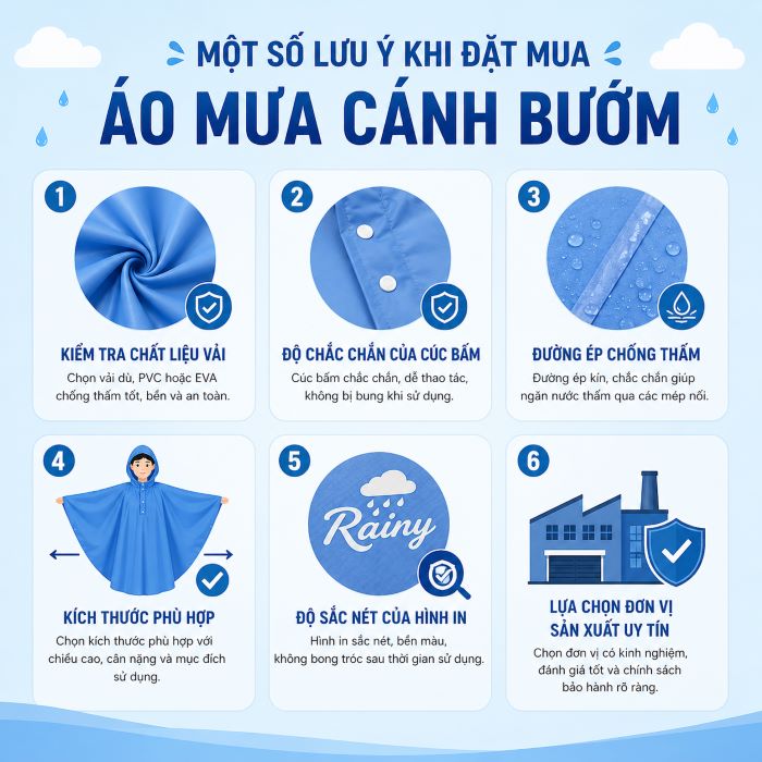 Những lưu ý khi đặt may áo mưa cánh bướm