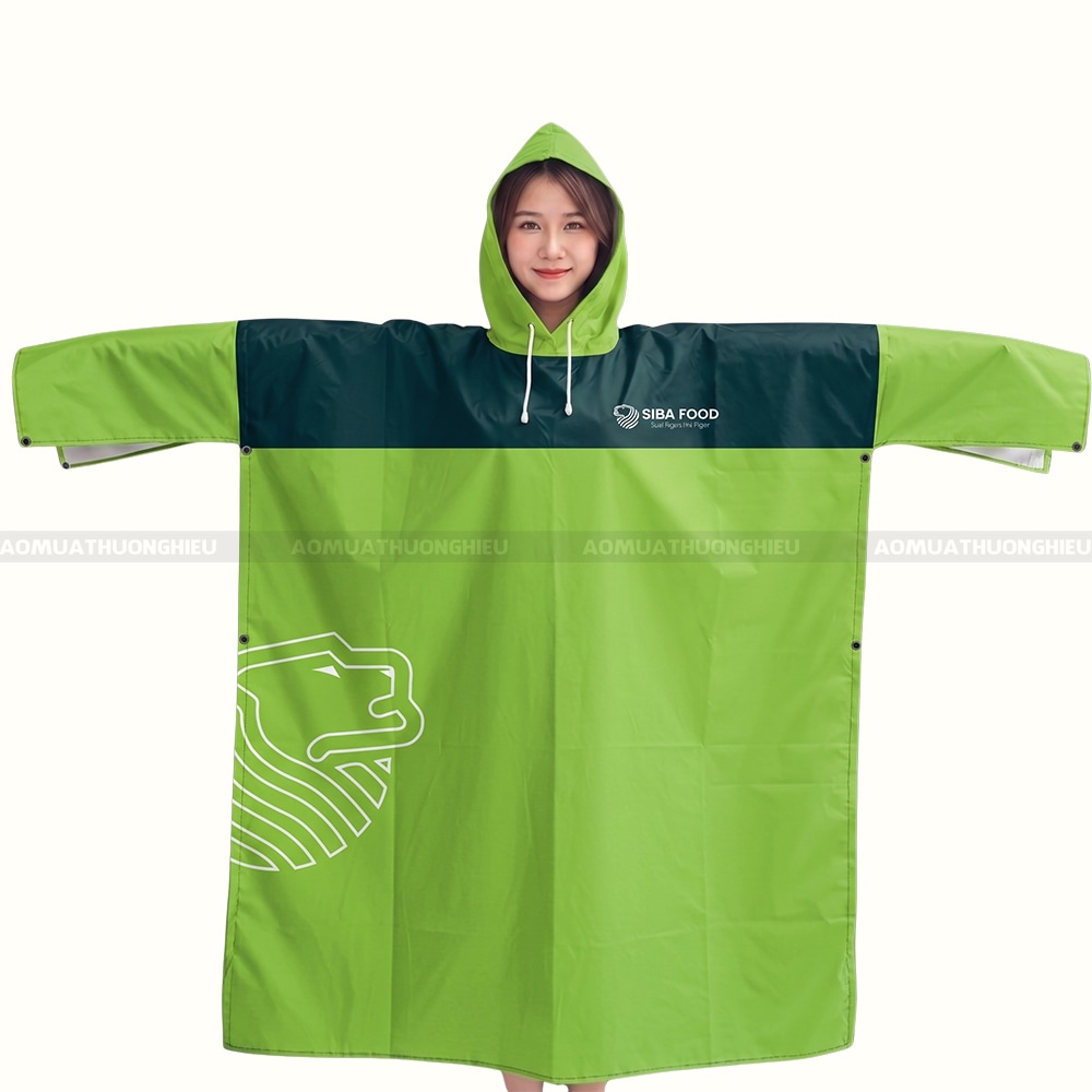 Sản xuất áo mưa tphcm in logo 1