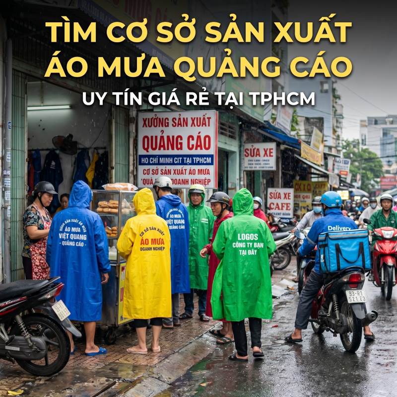 tìm cơ sở sản xuất áo mưa quảng cáo uy tín giá rẻ tại tphcm