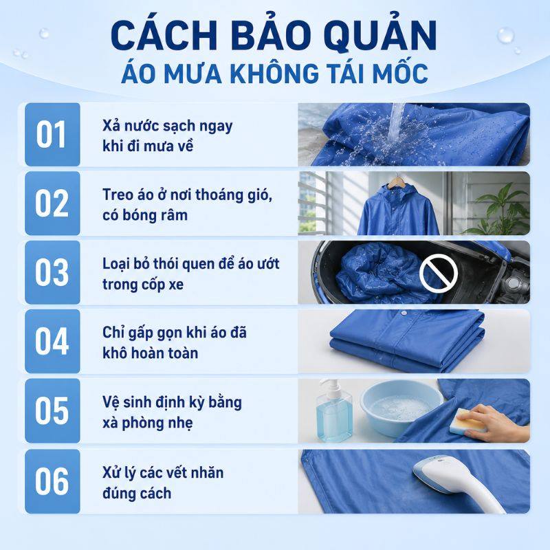Tips bảo quản áo mưa không bị mốc hiệu quả