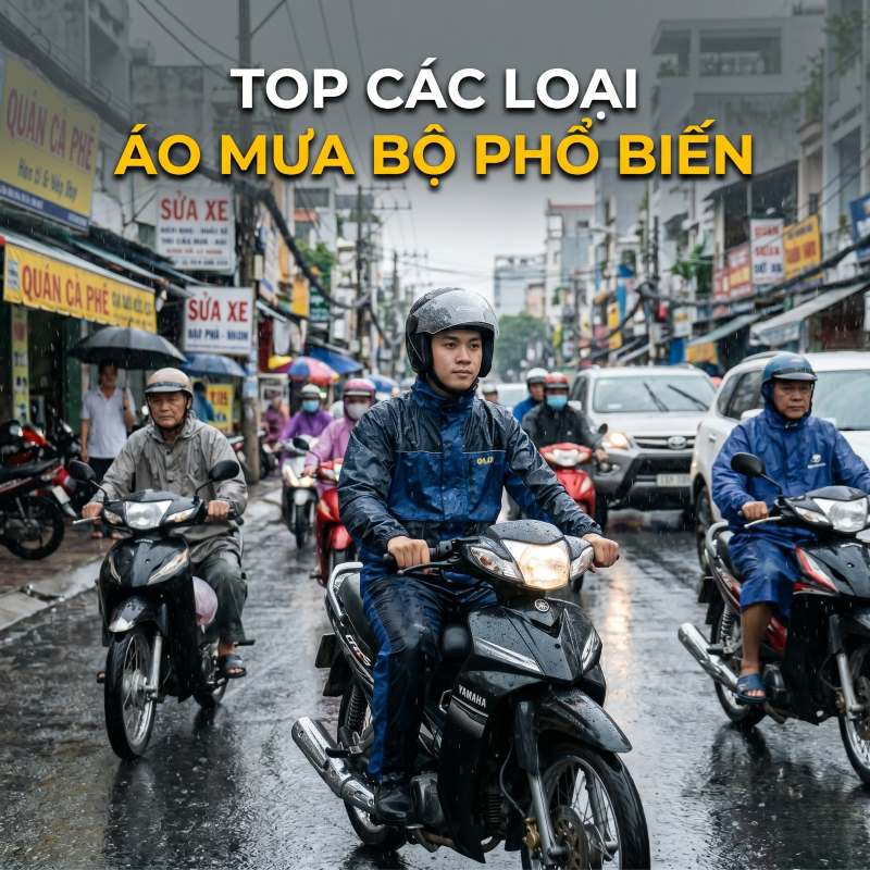 Top các loại áo mưa bộ phổ biến
