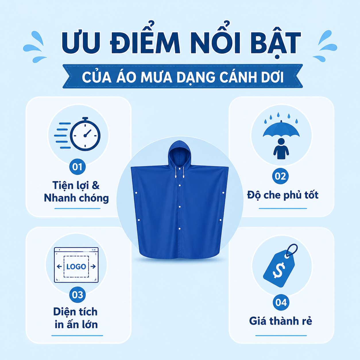 Ưu điểm của áo mưa cánh dơi