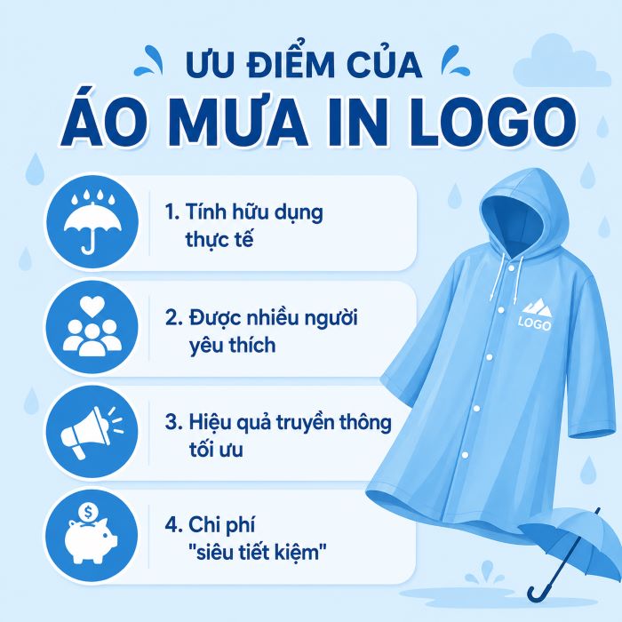 Ưu điểm nổi bật của áo mưa in logo