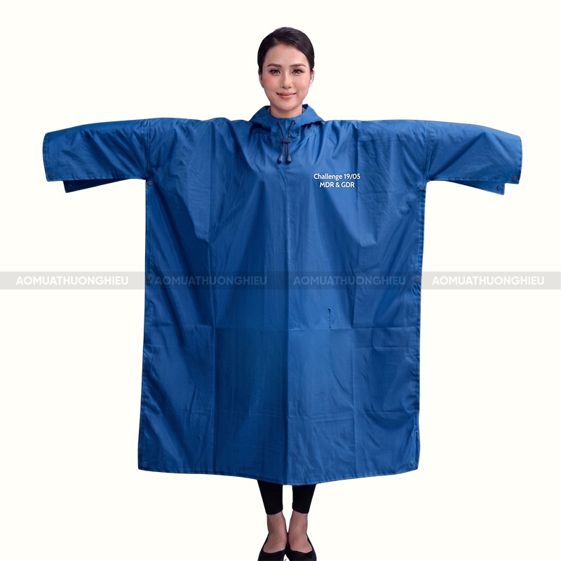 Áo mưa quà tặng in logo màu xanh da trời 1