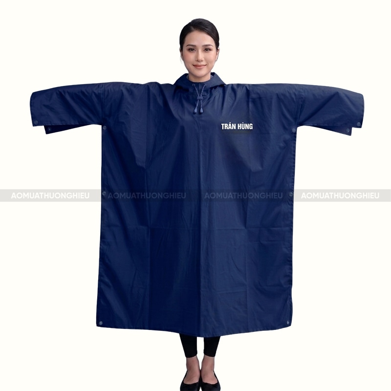 Áo mưa quà tặng màu xanh đen 1