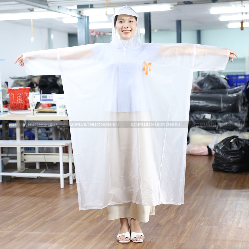 Áo mưa quà tặng trong suốt in logo 1
