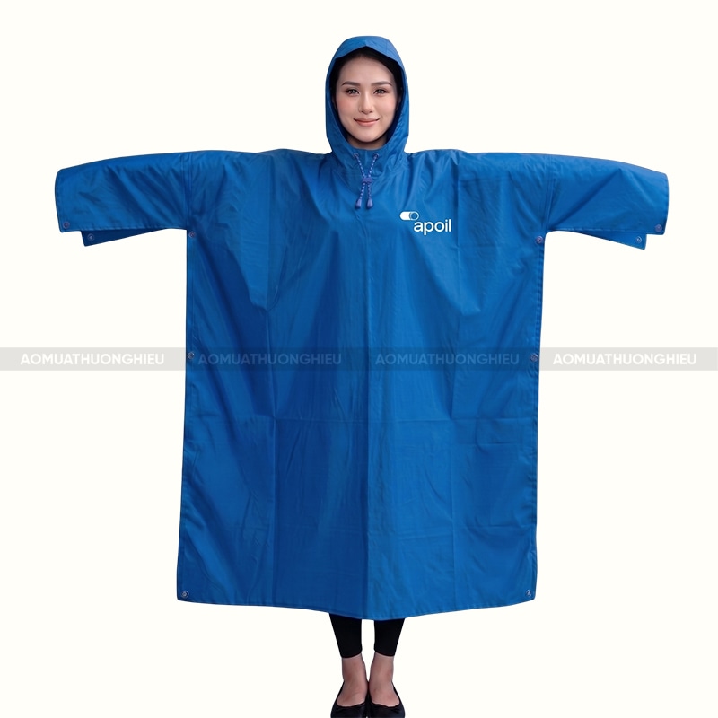 Sản xuất áo mưa quà tặng in logo Apoil 1