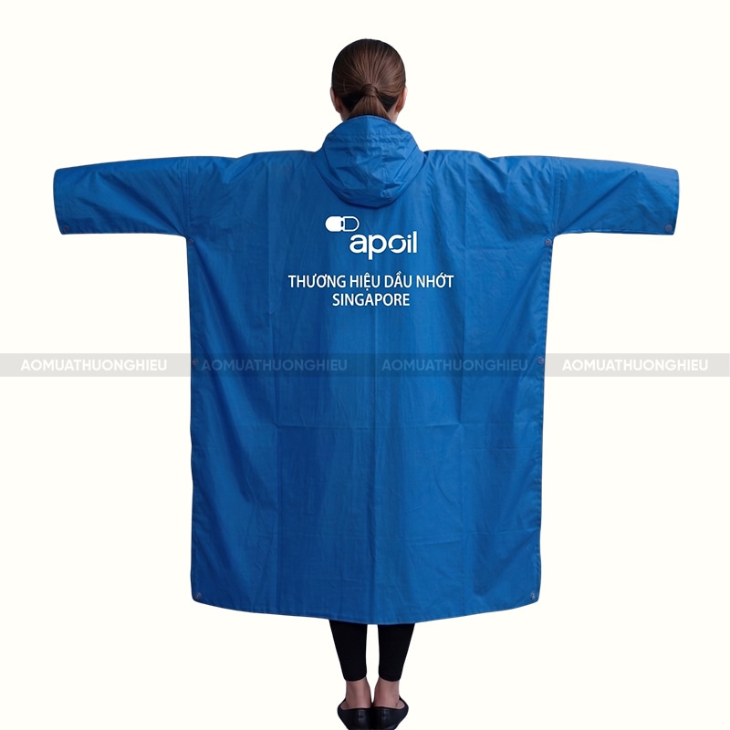 Sản xuất áo mưa quà tặng in logo Apoil 2